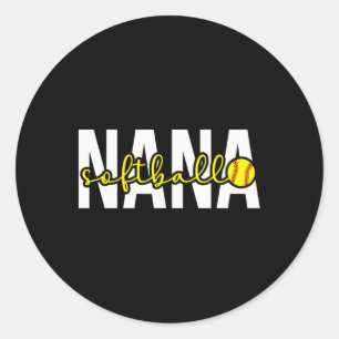 Softball Nana Grandma Nana Of A Softball Player Classic Round Sticker
