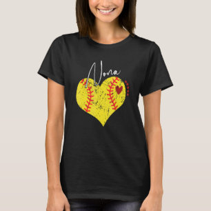 Softball Nona Softball Heart T-Shirt