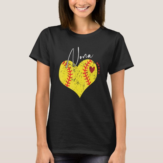 Softball Nona Softball Heart T-Shirt (Front)