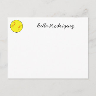 Softball Notecard, Postcard, Customised Postcard