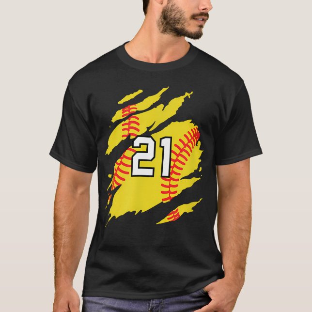 Softball Number T-Shirt (Front)