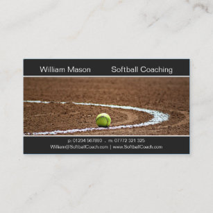 Softball on a Softball Field Photo Business Card