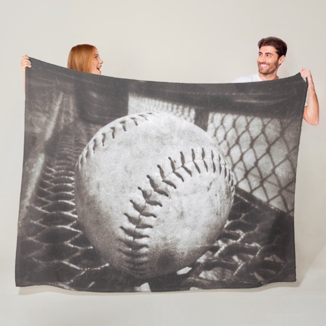 Softball on the Bench Fleece Blanket (In Situ)