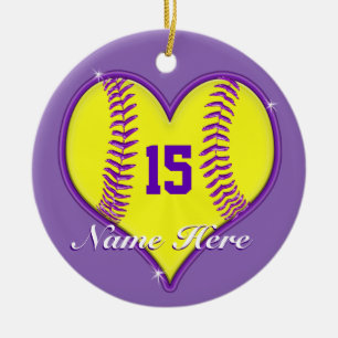 Softball Ornament Your NAME, NUMBER or Delete it
