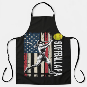 Softball Papa American US Flag Apron