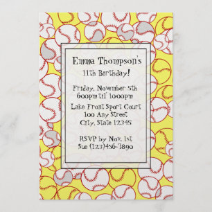 Softball Party Invitation