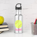 Softball Personalised Kids 532 Ml Water Bottle<br><div class="desc">Personalised design for your little athletes and sports fans.</div>