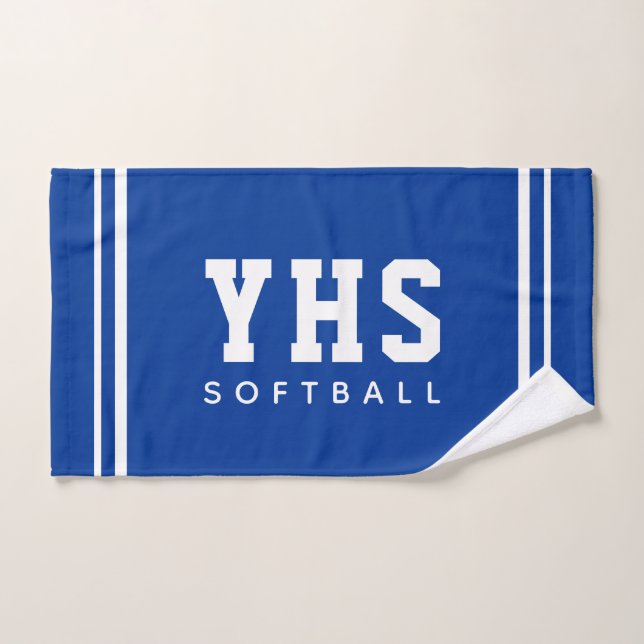 Softball Personalised School Initials, Team Gift Hand Towel (Hand Towel)