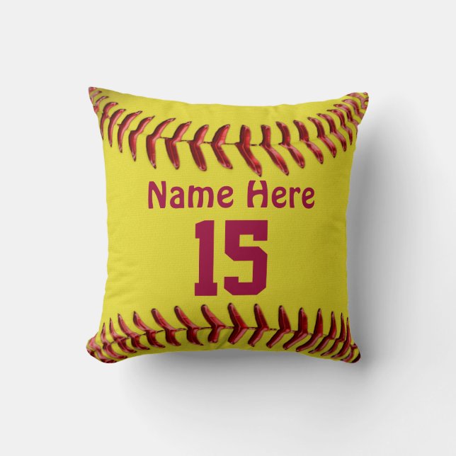 Softball Pillows for Girls Softball Room Themes (Front)