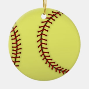 Softball-Pink Ceramic Ornament
