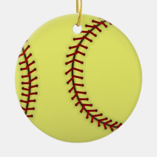 Softball-Pink Ceramic Ornament