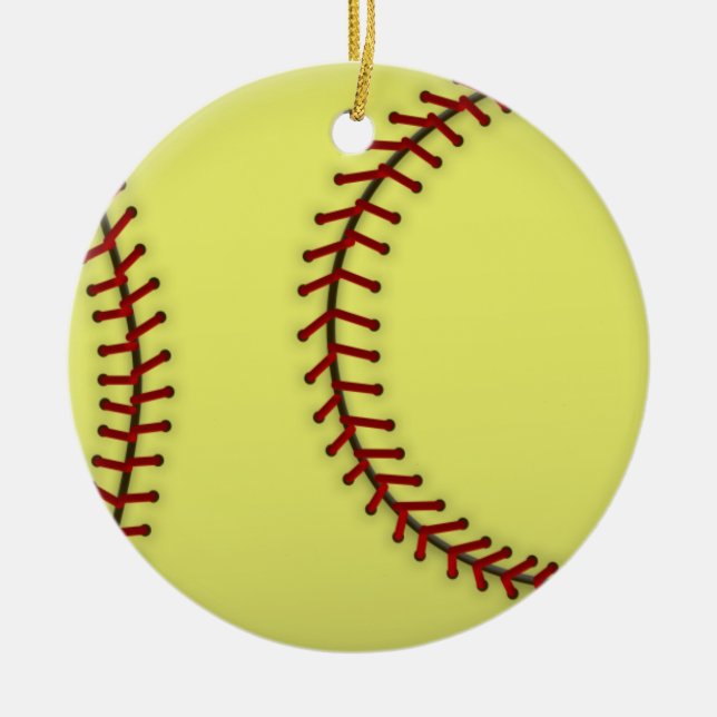 Softball-Pink Ceramic Ornament (Front)