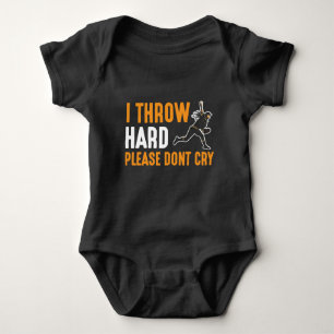 Softball Pitcher Baseball Player Kid Throw Hard Baby Bodysuit