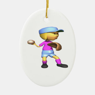 Softball Pitcher Ceramic Tree Decoration