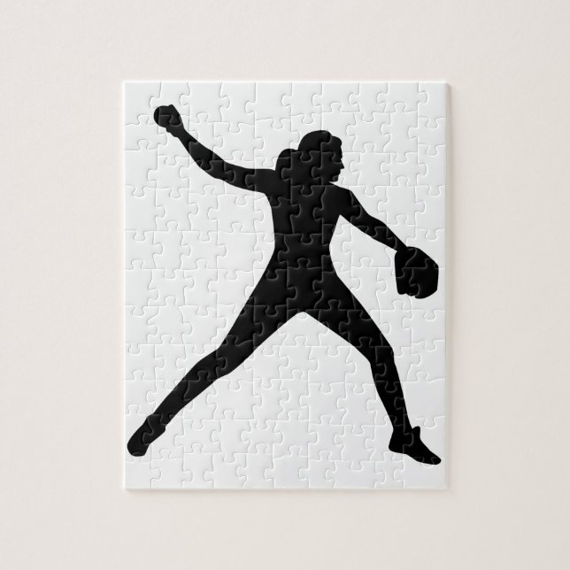 Softball pitcher jigsaw puzzle (Vertical)