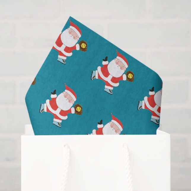 Softball Player Christmas Tissue Paper (Gift Bag)