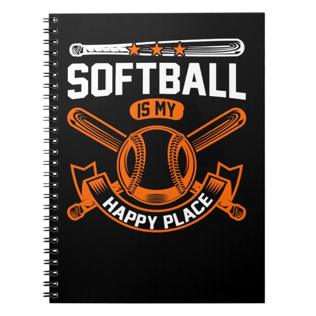 Softball Player Coach Fan Funny Quotes 65 player Notebook (Front)