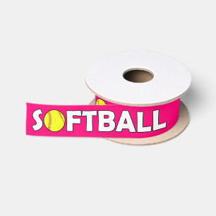 Softball Player Custom Colour Fastpitch Team Party Satin Ribbon