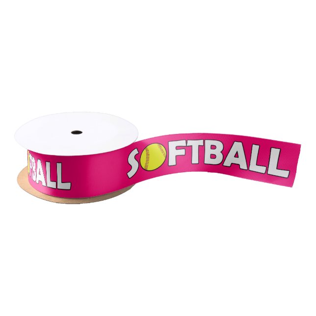 Softball Player Custom Colour Fastpitch Team Party Satin Ribbon (Spool)