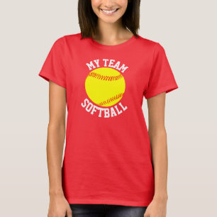 Softball Player Custom Colour & Team Name T-shirt