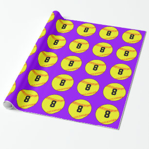 Softball Player Custom Jersey Number & Colour Wrapping Paper
