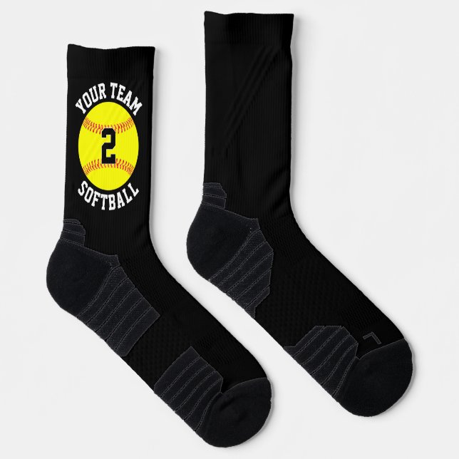 Softball Player Custom Team Name and Number Sports Socks (Right)