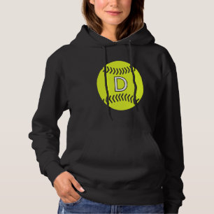 Softball Player Favorite Letter Initial D Hoodie