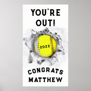 Softball Player Graduation Poster