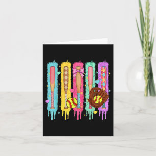 Softball Player Ice Cream Softball Drip  Card