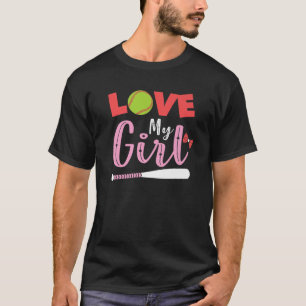 Softball Player Mum Cute Love My Girl Soft Ball Gr T-Shirt