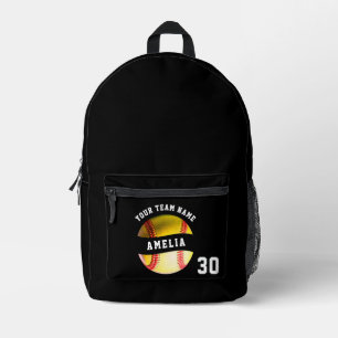 Softball Player Name Number Team Name Sports Printed Backpack