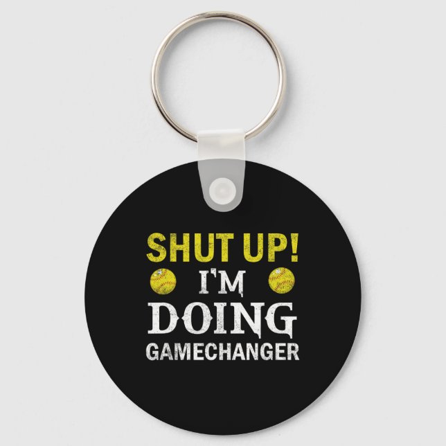 Softball Player Pitcher I'm Doing Gamechanger  Key Ring (Front)