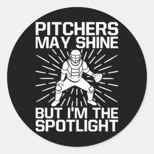 Softball Player Pitchers May Shine Softball Brothe Classic Round Sticker