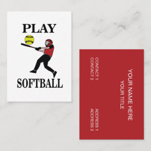 Softball Player Play Softball Business Card