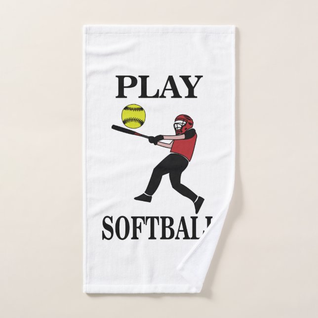 Softball Player Play Softball Hand Towel (Hand Towel)