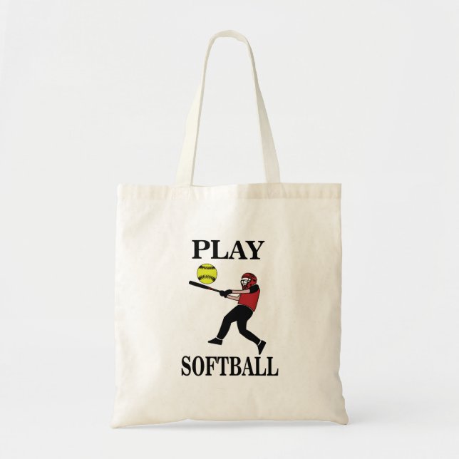 Softball Player Play Softball Tote Bag (Front)