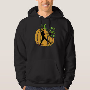 Softball Player Pumpkin Veggie Fall Cool Sports Lo Hoodie