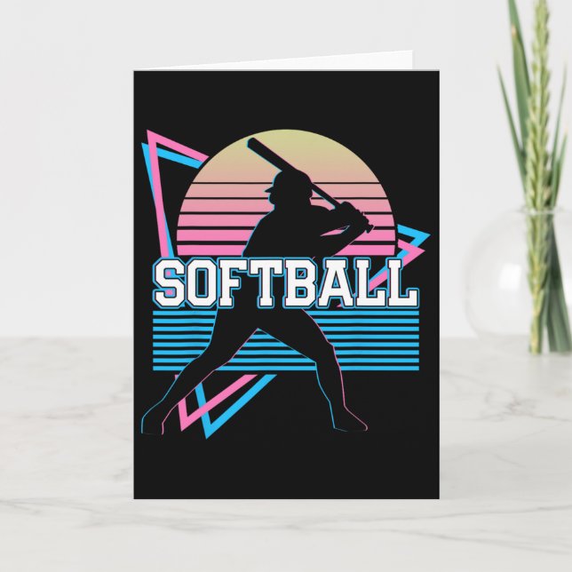 Softball Player Retro  Card (Front)