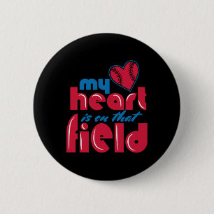 Softball Player Sports Lover My Heart Is On That F 6 Cm Round Badge