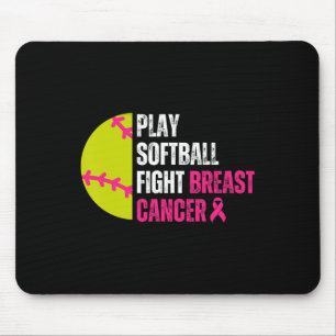 Softball Player Sports Lovers Breast Cancer Awaren Mouse Pad