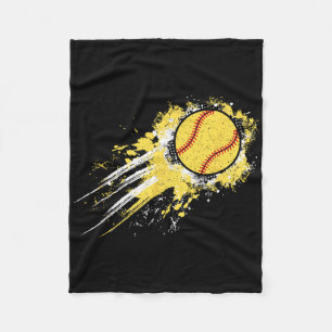 Softball Player Vintage Softball Lover Men Boys Ki Fleece Blanket