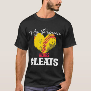 Softball Player Women Girls Princess Cleats Sports T-Shirt