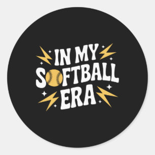 Softball Players In My Softball Era Fastpitch Athl Classic Round Sticker