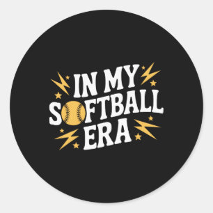 Softball Players In My Softball Era Fastpitch Spor Classic Round Sticker