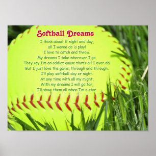 Softball Poem Poster