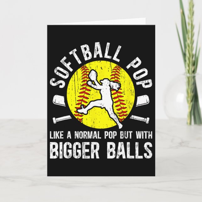Softball Pop Grandpa Funny Pop Of A Softball Playe Card (Front)