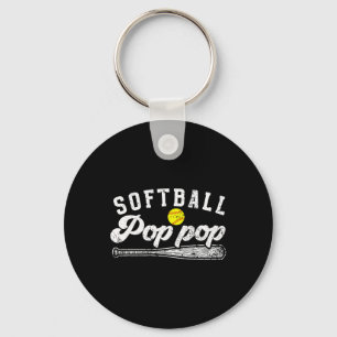 Softball Pop Pop Of A Softball Player Pop Pop Key Ring