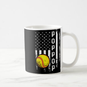 Softball Poppop America Flag Men Women Vintage Chr Coffee Mug