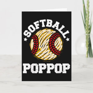 Softball Poppop Distressed Vintage Funny Grandpa G Card