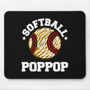Softball Poppop Distressed Vintage Funny Grandpa G Mouse Pad